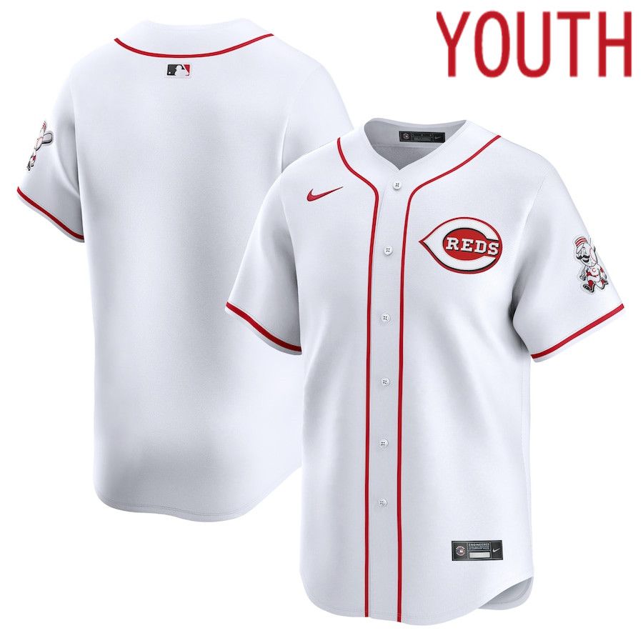 Youth Cincinnati Reds Blank Nike White Home Limited MLB Jersey